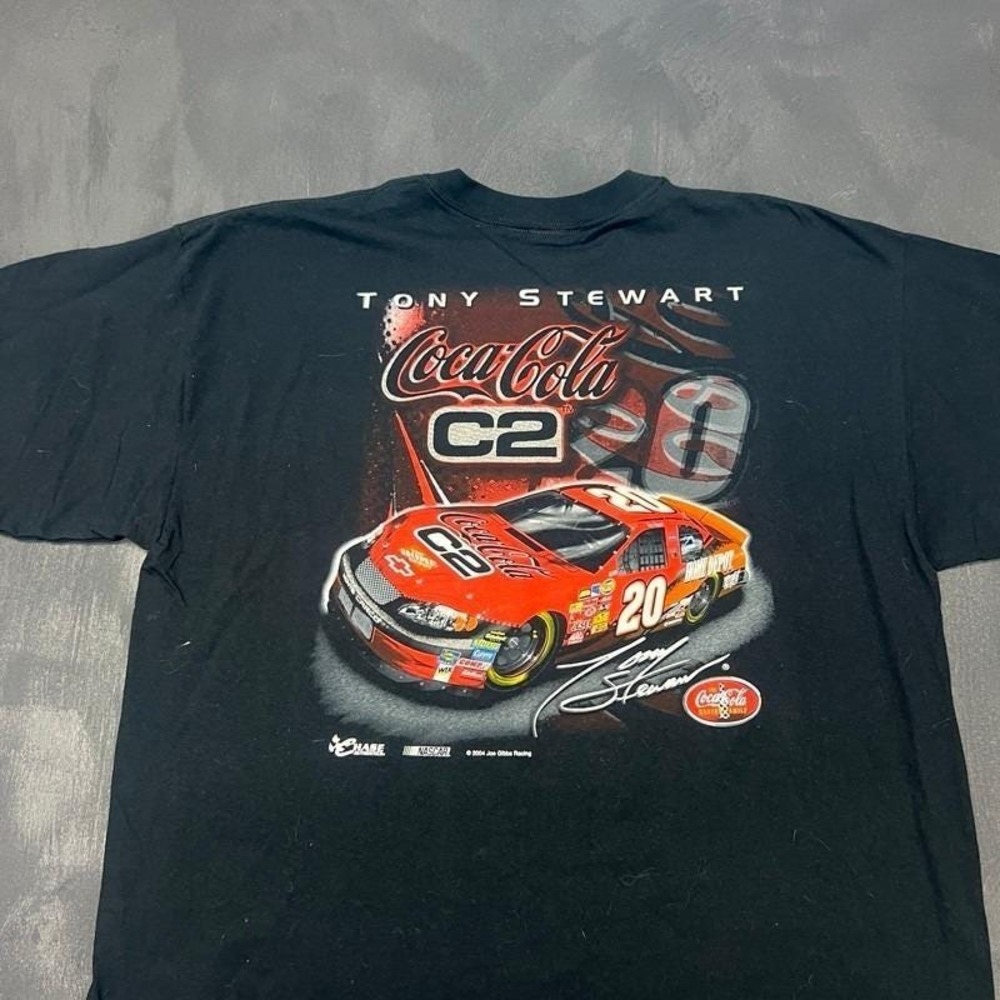 Vintage Tony Stewart‎ Nascar Shirt Mens XL Black 2000s Coca Cola